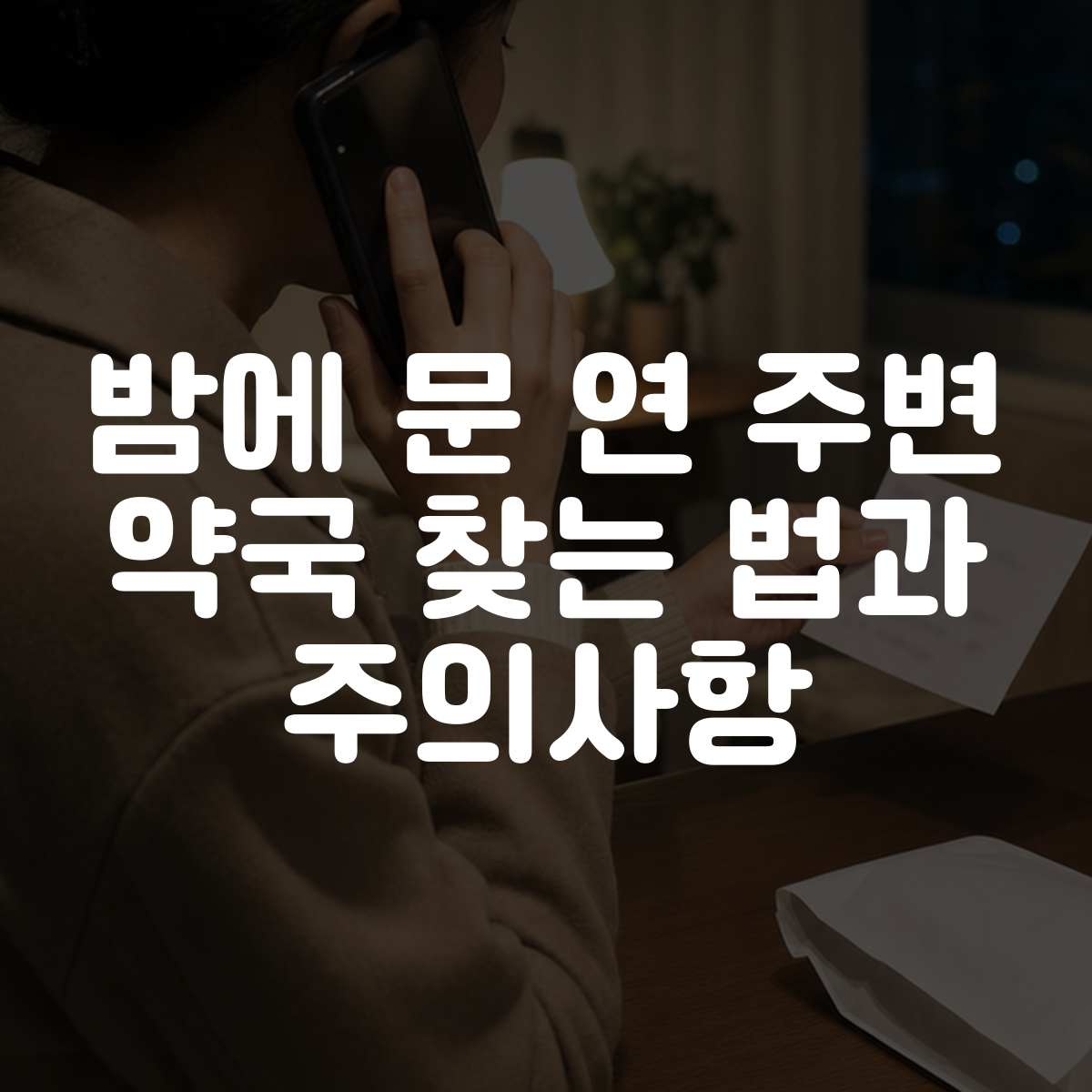 밤에 문 연 주변 약국 찾는 법과 주의사항 대표 이미지
