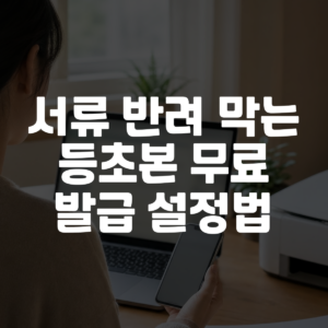 서류 반려 막는 등초본 무료 발급 설정법 대표 이미지
