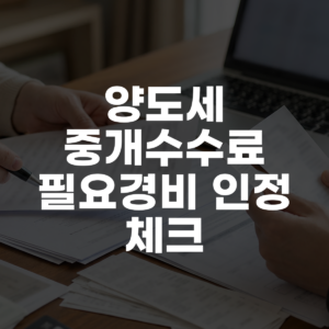 양도세 중개수수료 필요경비 인정 체크 대표 이미지