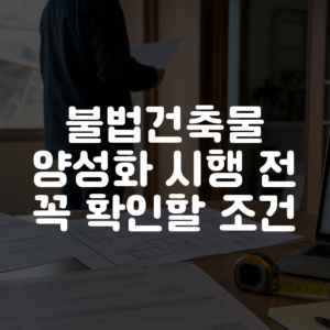 불법건축물 양성화 시행 전 꼭 확인할 조건 대표 이미지