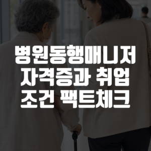 병원동행매니저 자격증과 취업 조건 팩트체크 대표 이미지