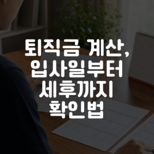 퇴직금 계산, 입사일부터 세후까지 확인법 대표 이미지