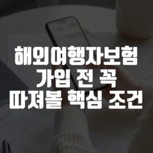 해외여행자보험 가입 전 꼭 따져볼 핵심 조건 대표 이미지