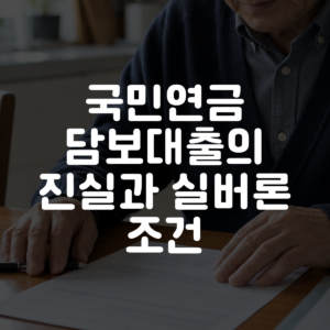 국민연금 담보대출의 진실과 실버론 조건 대표 이미지