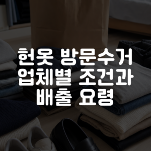 헌옷 방문수거 업체별 조건과 배출 요령 대표 이미지