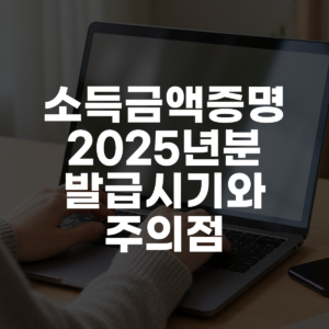 소득금액증명 2025년분 발급시기와 주의점 대표 이미지