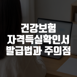 건강보험 자격득실확인서 발급법과 주의점 대표 이미지