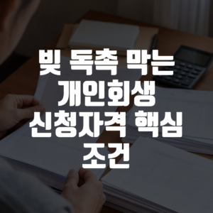 빚 독촉 막는 개인회생 신청자격 핵심 조건 대표 이미지