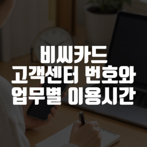 비씨카드 고객센터 번호와 업무별 이용시간 대표 이미지
